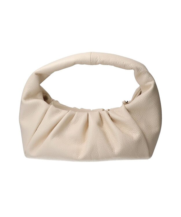 INTER-CHAUSSURES 【ANDREA CARDONE ITALI】ギャザーレザーホーボーバッグ アイボリー