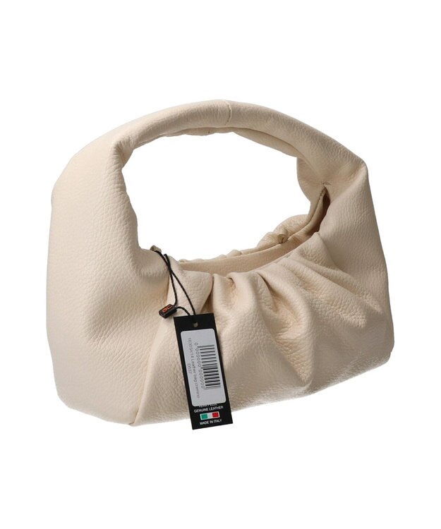 INTER-CHAUSSURES 【ANDREA CARDONE ITALI】ギャザーレザーホーボーバッグ アイボリー