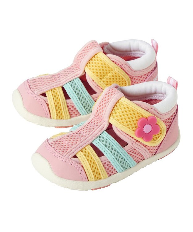 MIKI HOUSE HOT BISCUITS 【13-17cm】ダブルラッセル 水抜けサンダル ピンク