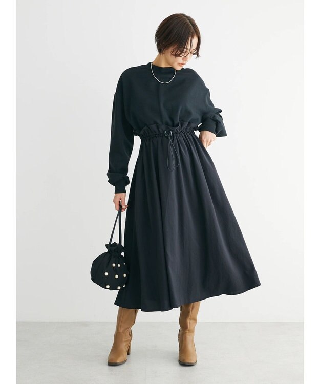 Green Parks ・ＳＵＧＡＲ　ＳＰＯＯＮ　ドロストドッキングワンピ Black