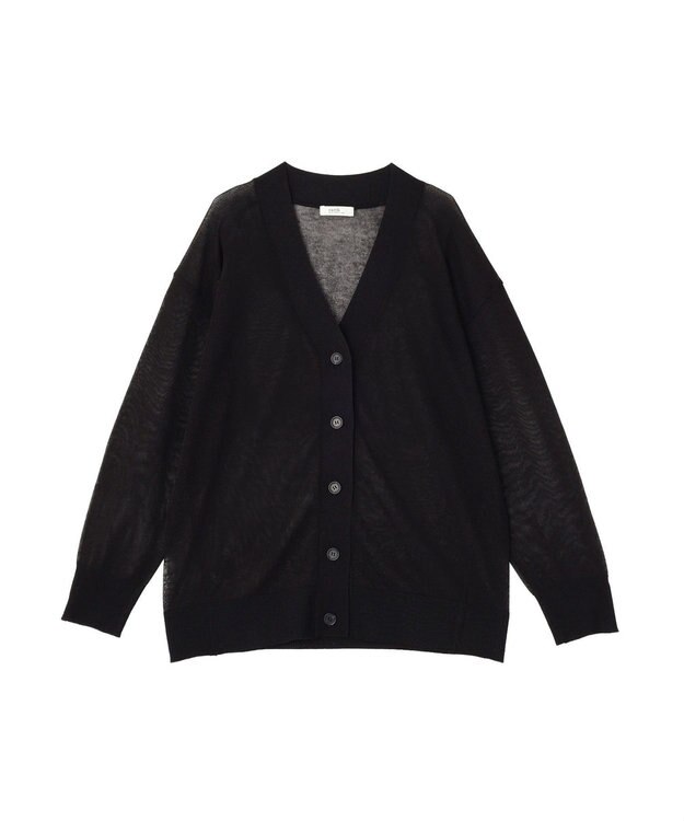 earth music&ecology シアーＶネックカーディガン Black