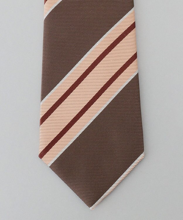 GOTAIRIKU 【日本製】シルク ネクタイ_ストライプ ダークブラウン系1