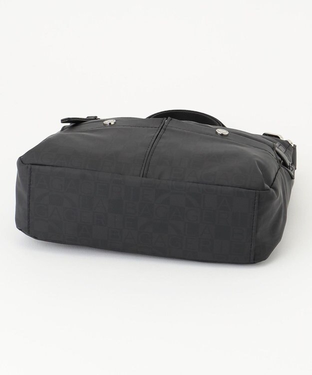 LA BAGAGERIE モノグラム　スクエアナイロンショルダー　SSサイズ ブラック