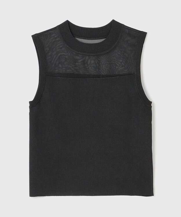 GRACE CONTINENTAL シアーグロスニットトップ ブラック