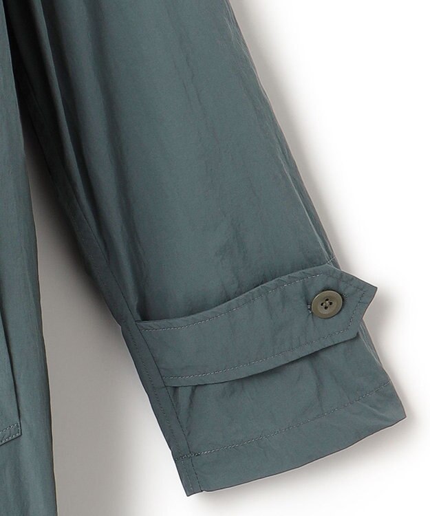 J.PRESS YORK STREET 【UNISEX】ナイロンワッシャーステンカラーコート スモーキーグリーン系