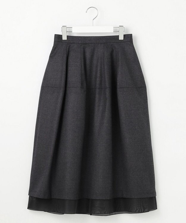 23区 【R(アール)】メリノシアーレイヤード スカート グレー系