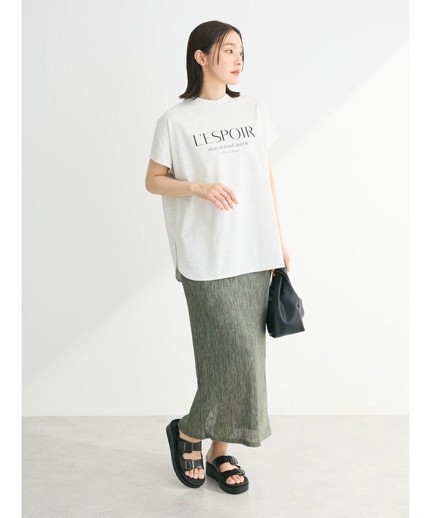 Green Parks 汗染み防止フレンチスリーブロゴＴシャツ Light Gray Mixture