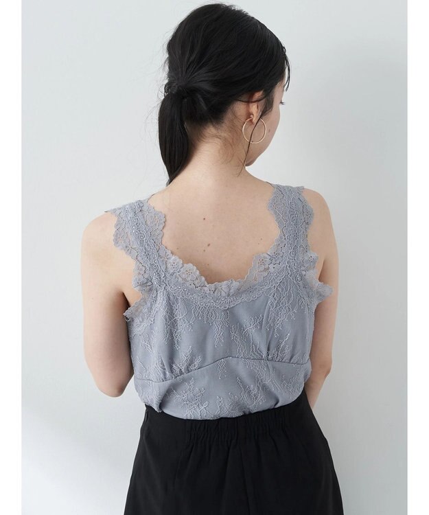 earth music&ecology 総レースキャミソール Blue