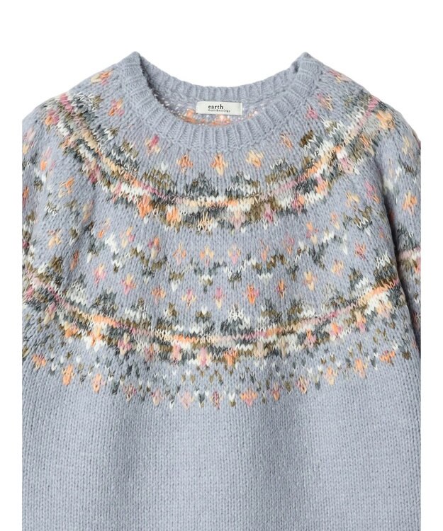 earth music&ecology スラブヤーンノルディックプルオーバー Sax