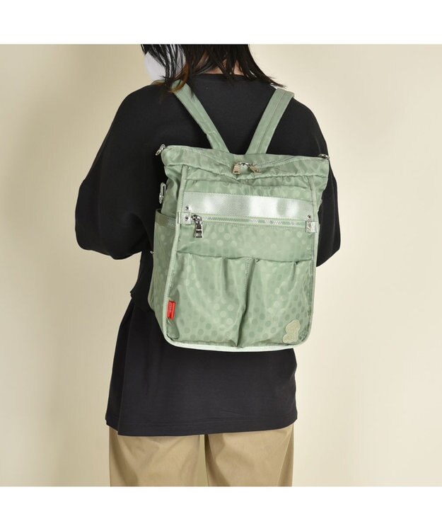 Y'SACCS 【PEANUTSコラボ】SNOOPY（スヌーピー） Polka Dots 3WAYリュック ライトグリーン