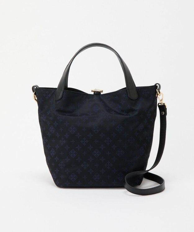 russet ナイロンジャガード2WAYミニトートバッグ(SF-260) Black/Navy