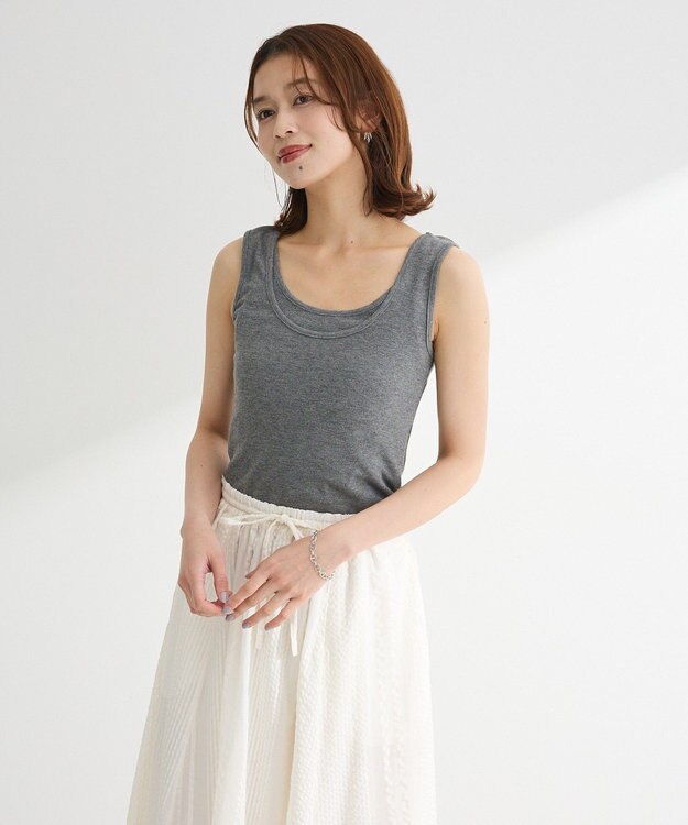 Green Parks ・Ｐｅｔｉｔ　Ｆｌｅｕｒ　レイヤードタンク Gray Mixture