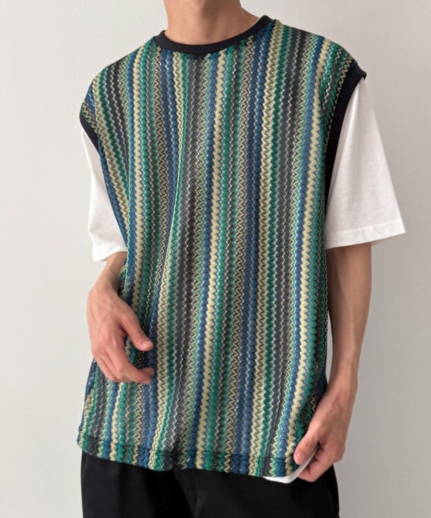 WEGO アンサンブルメッシュベスト 柄1