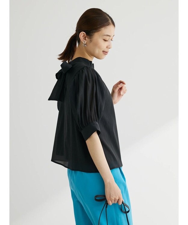 Green Parks ・ＥＬＥＮＣＡＲＥ　ＤＵＥ　バックリボンブラウス Black