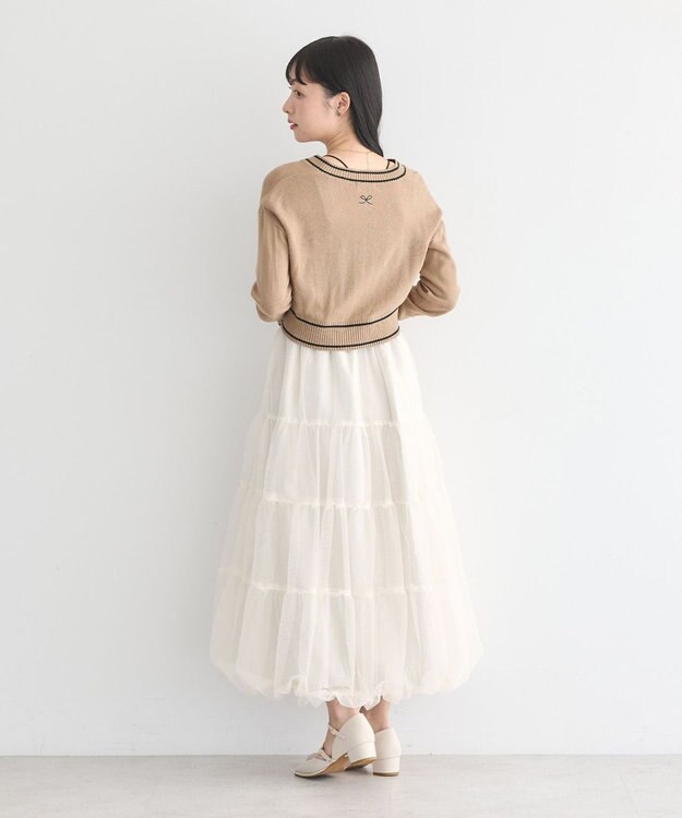 earth music&ecology チュールバルーンスカート Light Beige