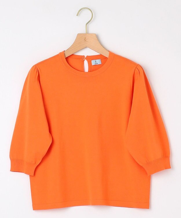 組曲 S 【UVケア・接触冷感】MINA 6分袖ニットプルオーバー オレンジ系