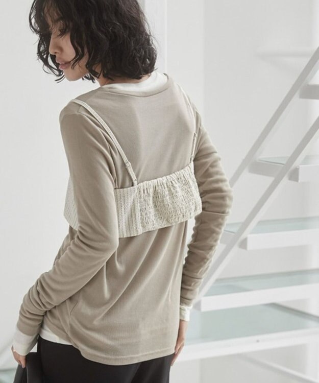 WEGO 【ANGIE VINTAGE】ビスチェセットシャツ ホワイト