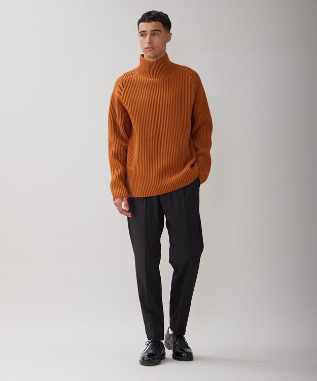 UNFILO MENS バルキー タートルネック ニット ブラウン