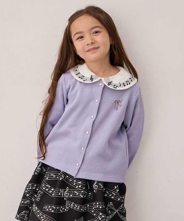 ANY KIDS まいにちスナップカーディガン ラベンダー