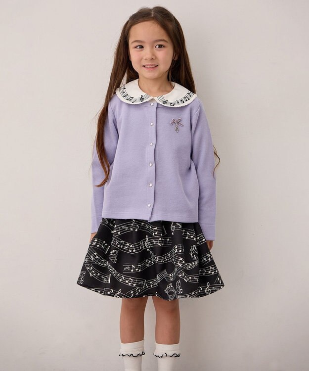 ANY KIDS まいにちスナップカーディガン ラベンダー