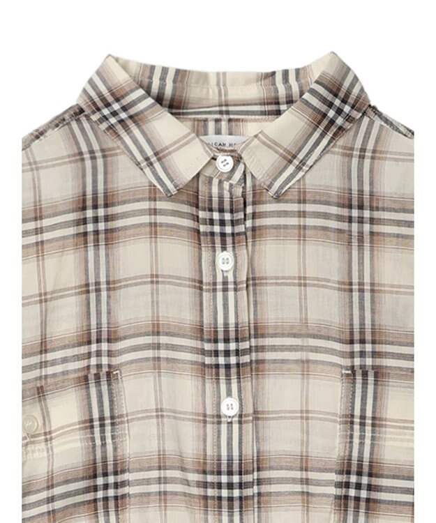 AMERICAN HOLIC 接触冷感Ｗポケットボイルシャツ Check Ivory