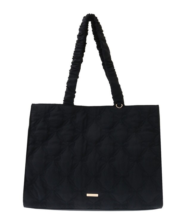 Maison de FLEUR リボンキルティングトートバッグ Black