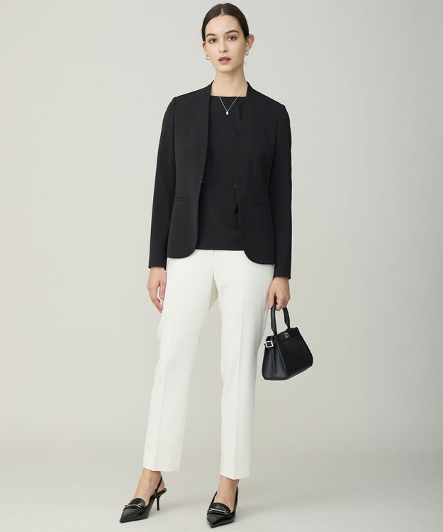 ICB 【洗える】 トリアセボディシェルピーチ スティックパンツ オフホワイト系