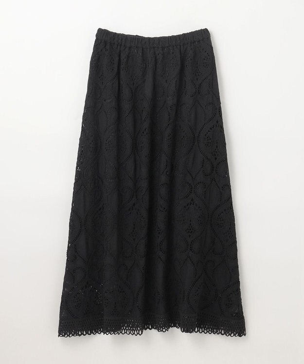 GRACE CONTINENTAL エンブロイダリーロングスカート ブラック