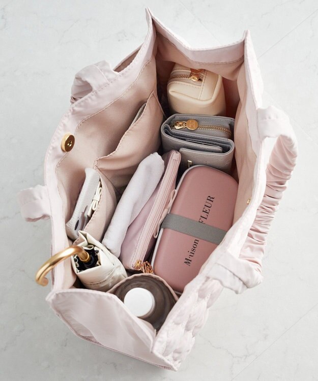 Maison de FLEUR リボンキルティングトートバッグ Pink