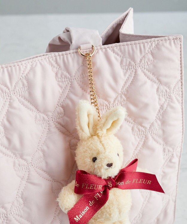 Maison de FLEUR リボンキルティングトートバッグ Pink