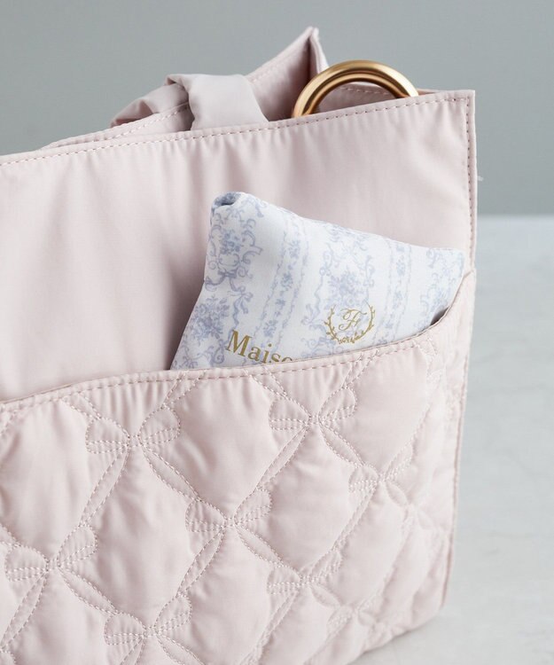 Maison de FLEUR リボンキルティングトートバッグ Pink