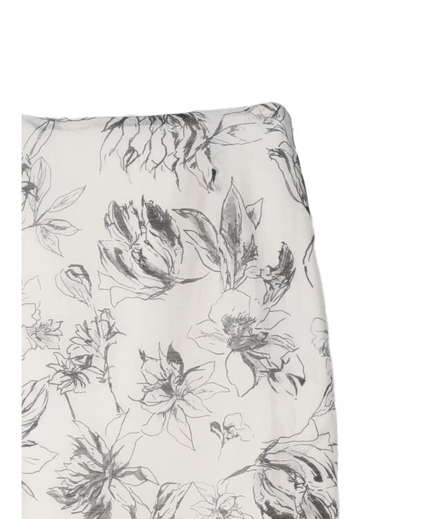 Green Parks モノトーンフラワータイトスカート Off White
