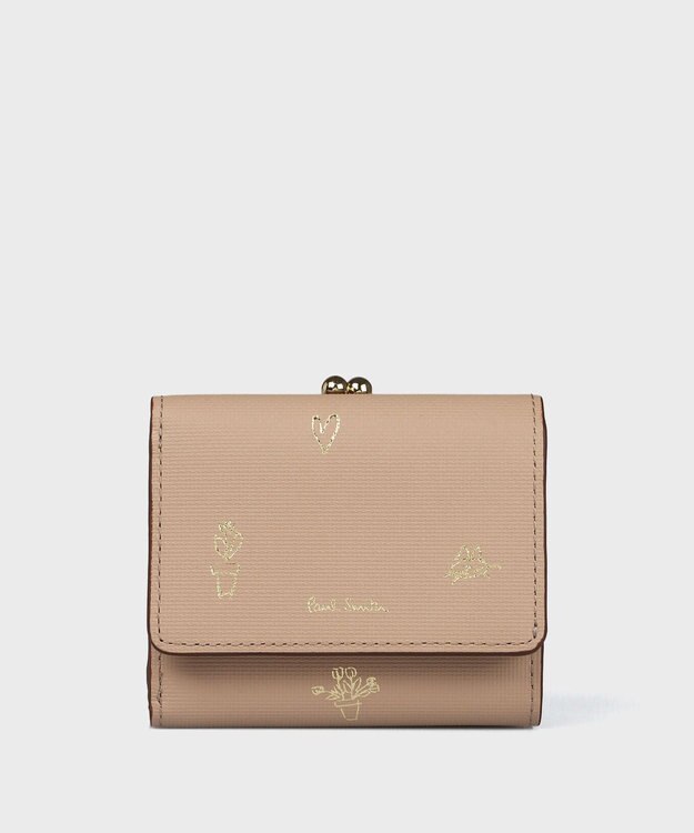 Paul Smith ミックスドゥードゥル ３つ折りがま口財布 ベージュ