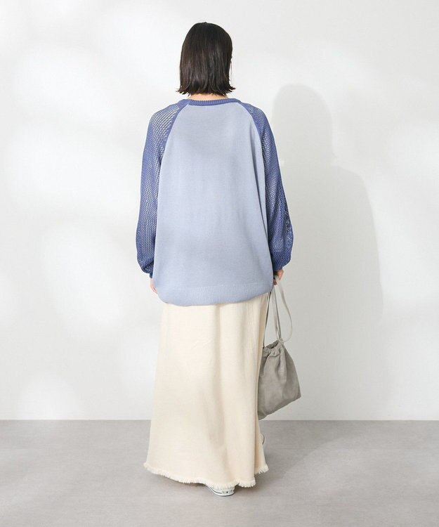 CRAFT STANDARD BOUTIQUE ロゴジャガードメッシュニットプルオーバー Blue