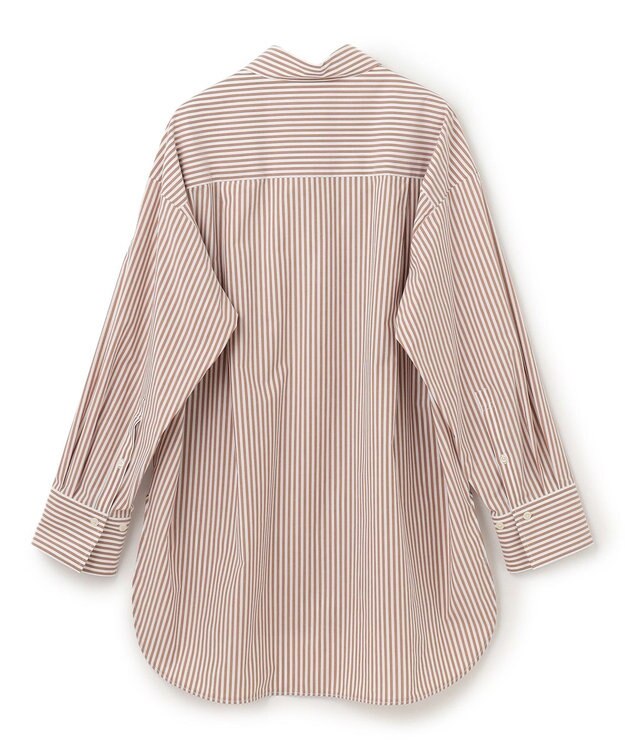 UNFILO オーバーシャツ ブラウンストライプ