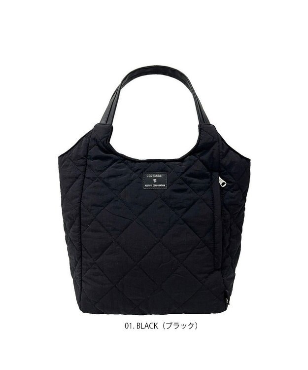 ROOTOTE 1331【仕切り+自立+撥水】LT.ラウンド.パルーティ.キルト-C 01：ブラック