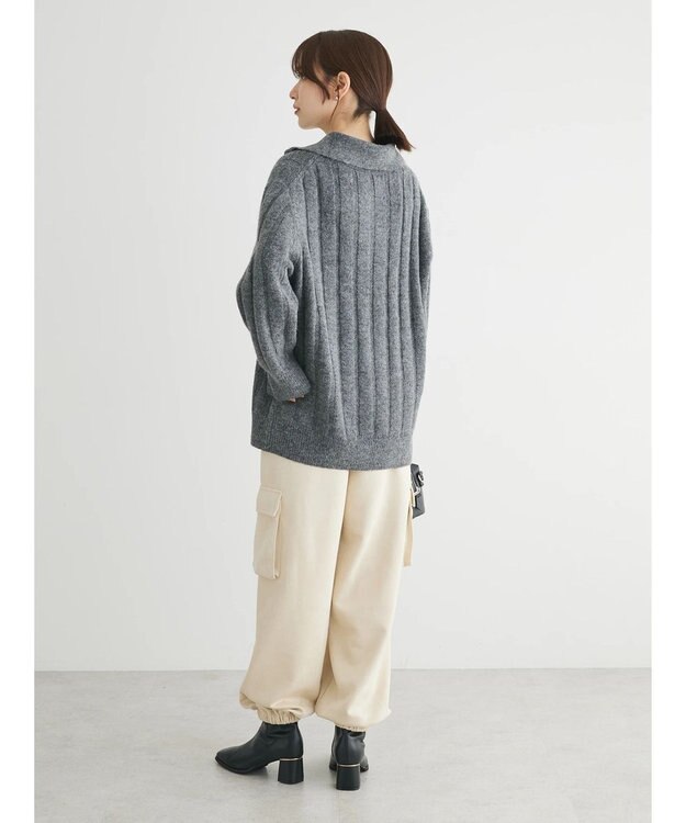 Green Parks ・Ｐｅｔｉｔ　Ｆｌｅｕｒ　ハーフＺＩＰニット Charcoal Gray