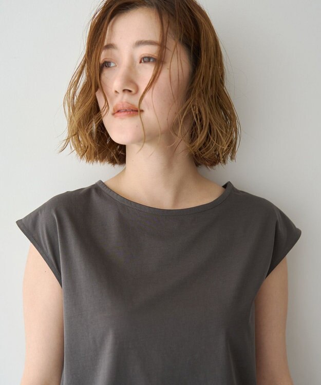YECCA VECCA 【2点SET】刺繍メッシュキャミセットコットンTee Black