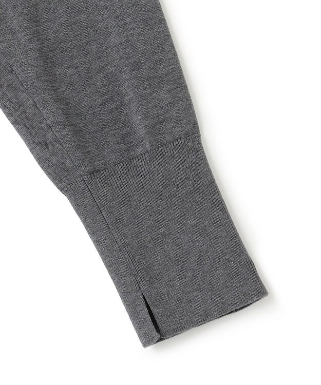 23区 【洗える】シルクコットン Vネック ニット ライトグレー系