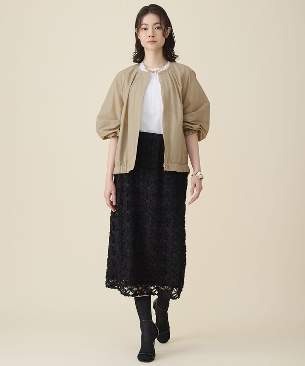 自由区 フォルム ブルゾン ベージュ