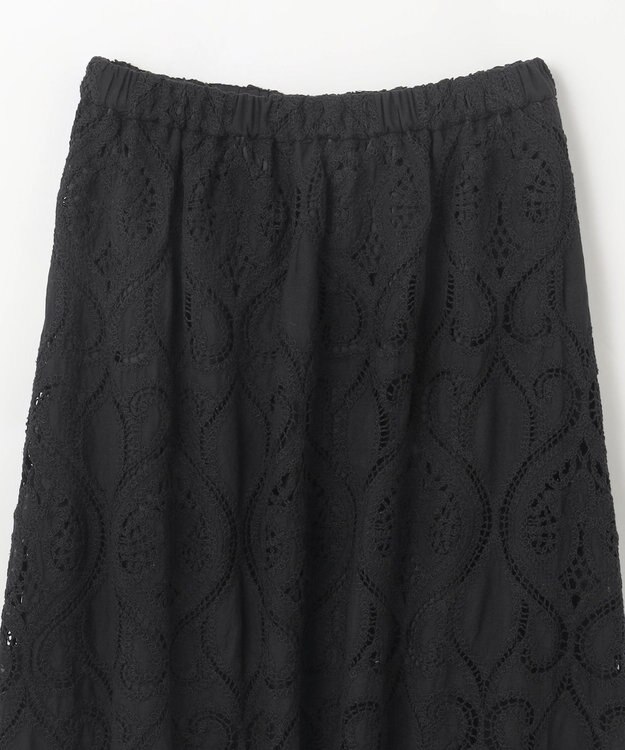 GRACE CONTINENTAL エンブロイダリーロングスカート ブラック