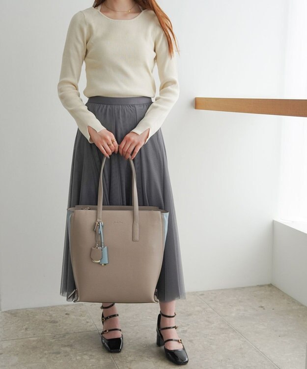 ACE BAGS & LUGGAGE Jewelna Rose OLバッグ・セレム  縦型トートバッグ A4サイズ 16190 ジュエルナローズ cs グレージュ