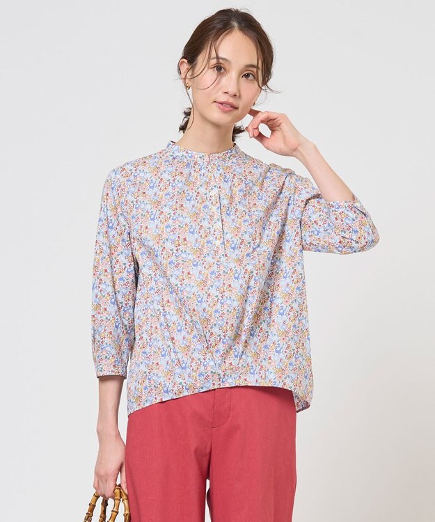 J.PRESS LADIES S Liberty Rachel & Michelle バンドカラー ブラウス サックス系