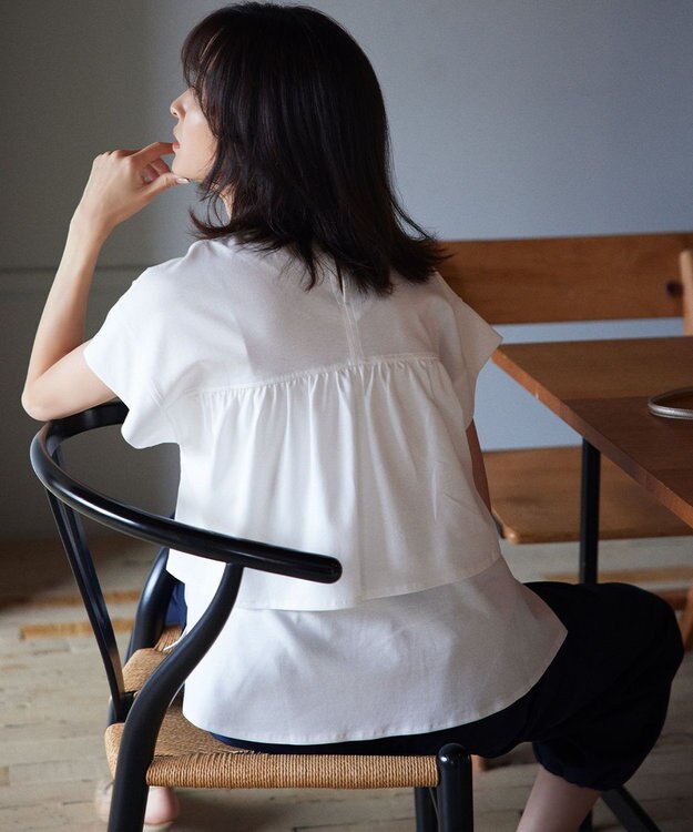 組曲 バックフリル カットソー ホワイト系