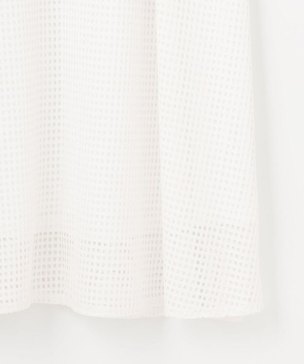 Feroux 【洗える】シアーチェックラッセル ワンピース ホワイト系