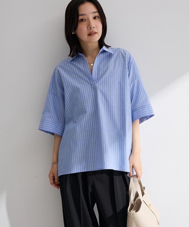 Green Parks ＵＶカットスキッパー半袖シャツ Stripe