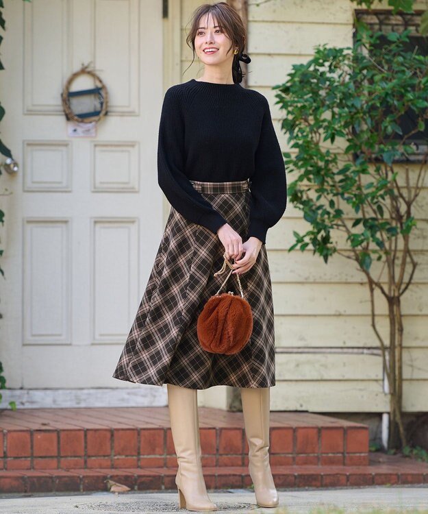 ANY SIS 【大人百花掲載 ヨンアさん着用】冬のシャルマン ラグランスリーブ ニット ブラック