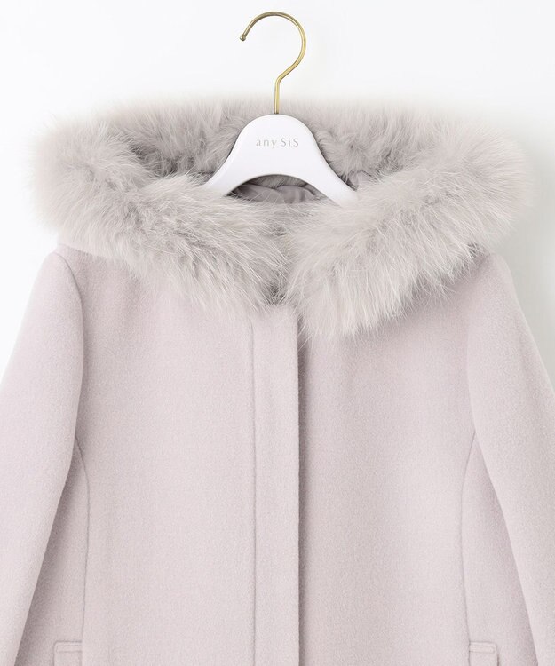 ANY SIS 【美人百花11月号掲載】2WAYスーペリアファインウールモッサ コート ピンク