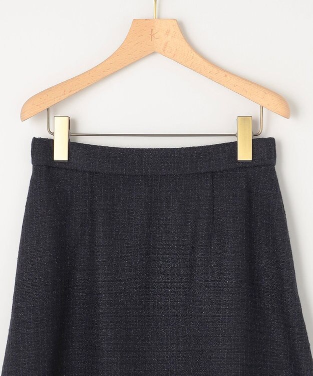 組曲 【KUMIKYOKU NAVY】ラメループモールツイード フレアスカート ネイビー系
