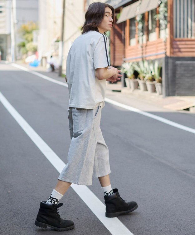 WEGO 【ウエストゴム】バルーンスウェットショーツ 杢グレー